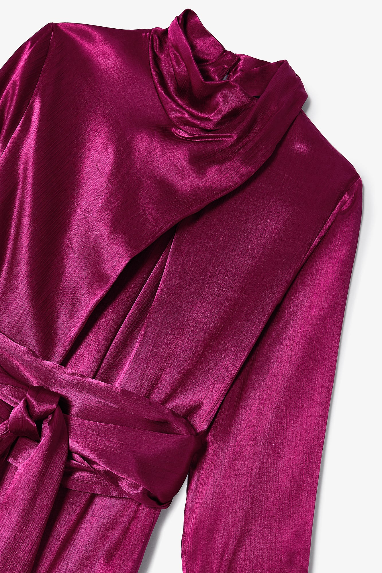 CLOTILDE SATIN DRESS WRINKLED PLUM