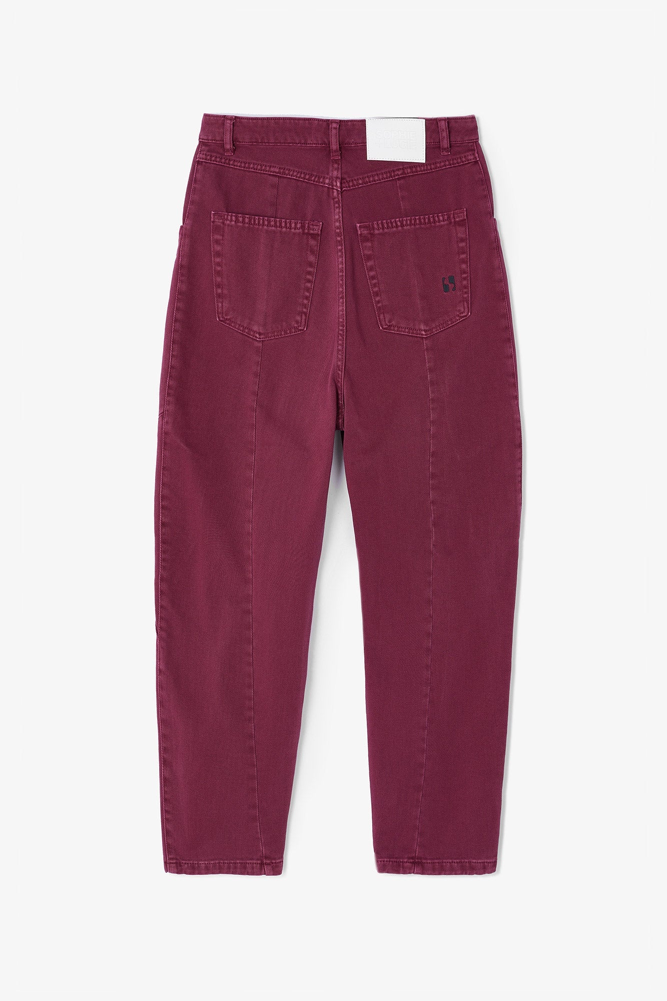 BURGUNDY TWILL CARGO JEANS