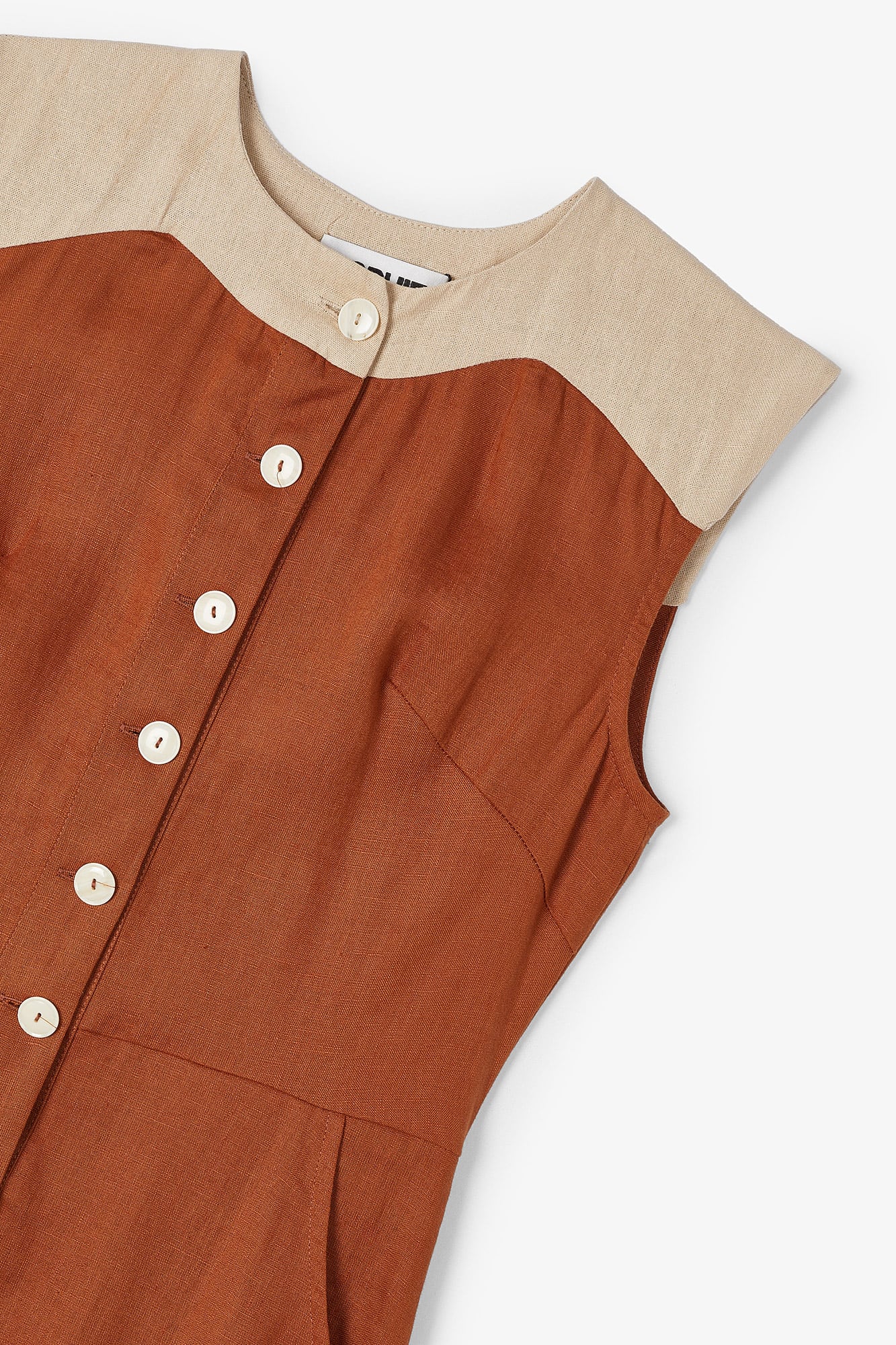 APRIL CARAMEL LINEN DRESS