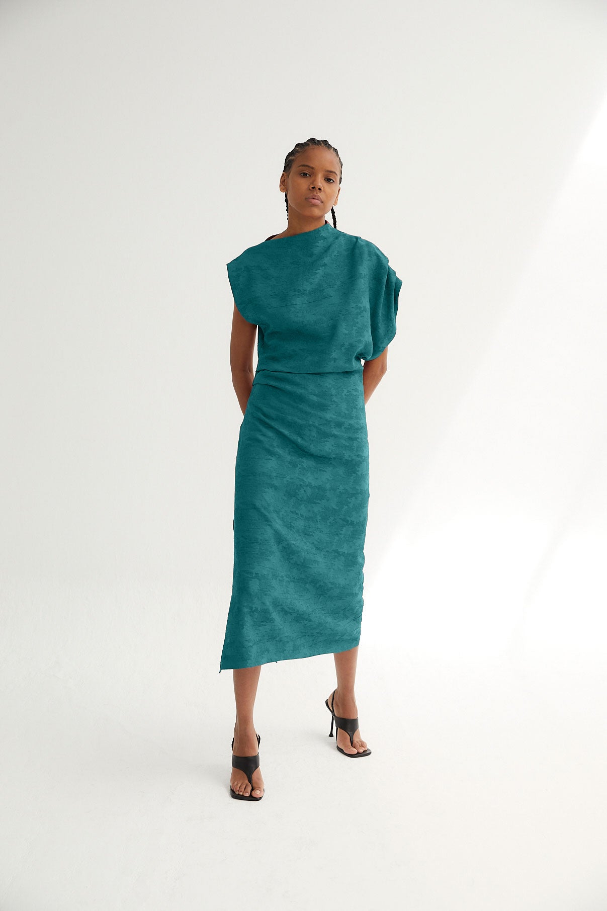 HARA JCQ COBALT RUSTIC DRESS