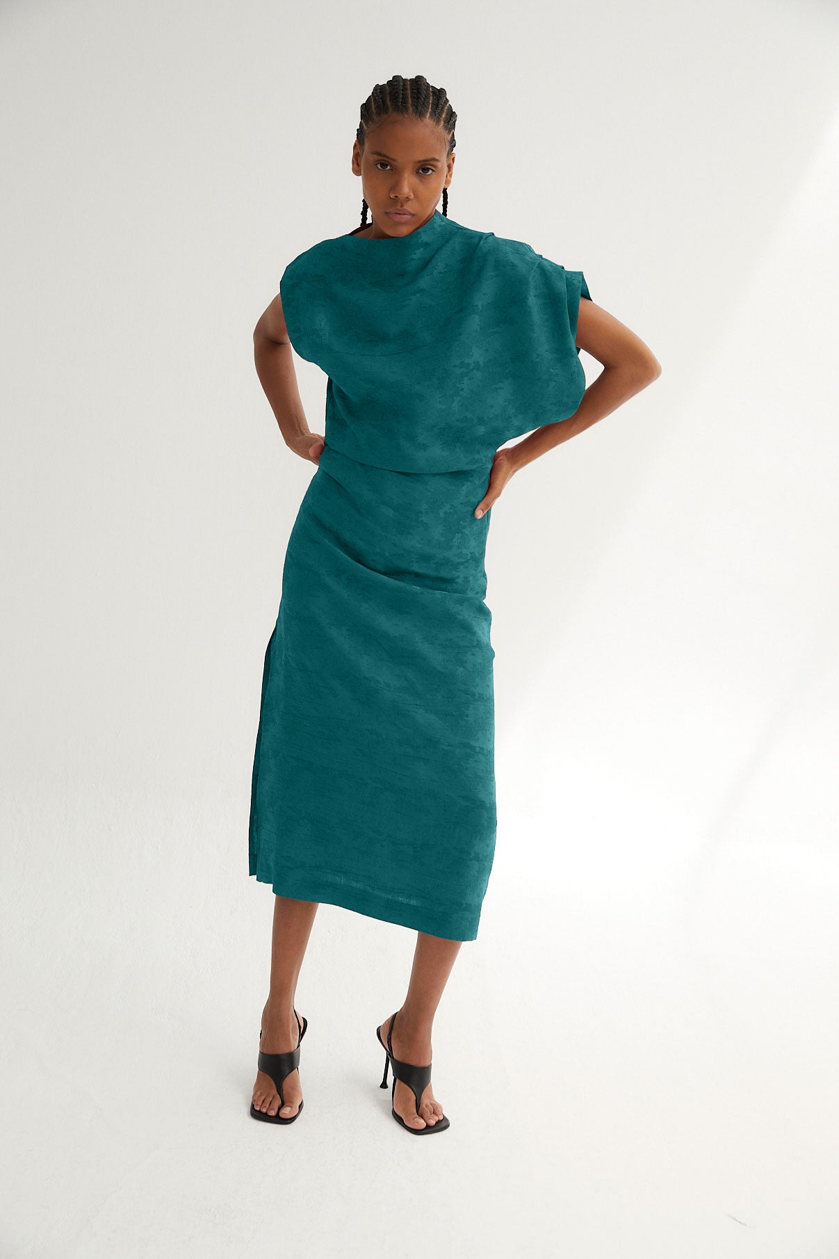 HARA JCQ COBALT RUSTIC DRESS