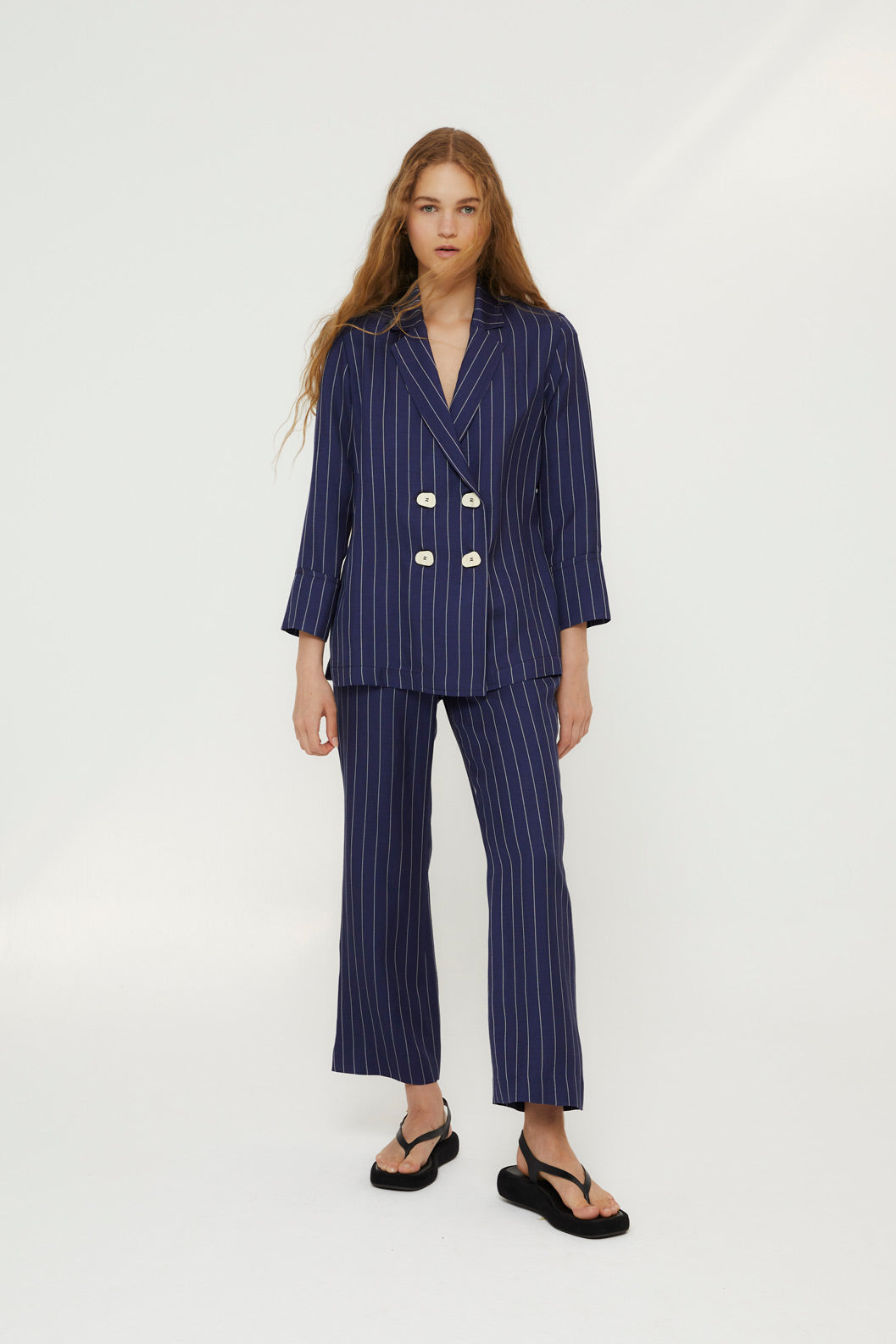 BLUE DIPLOMATIC CROP PANTS EIGHTIES