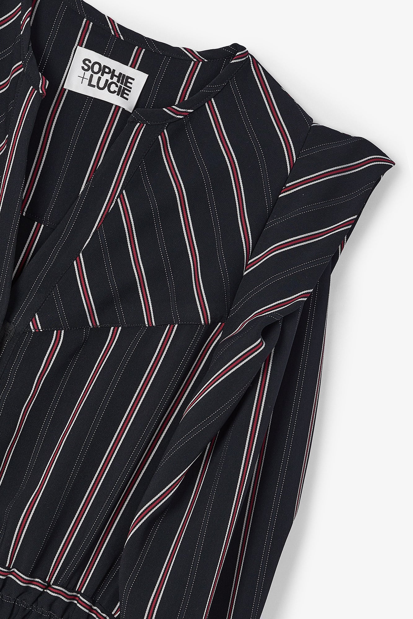 RED STRIPED FOLK OVERALL