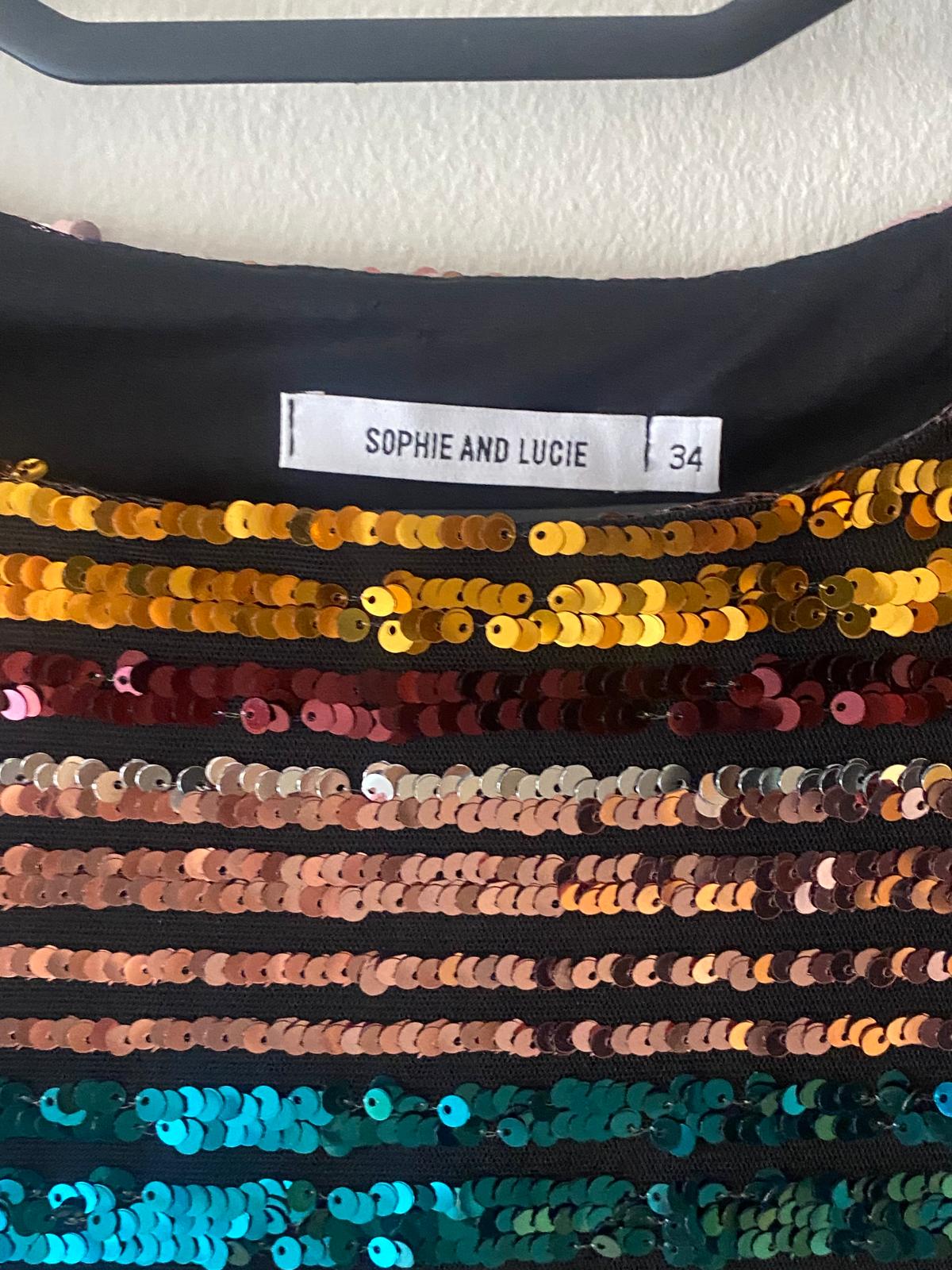 VESTIDO RECTO RAYA LENTEJUELA