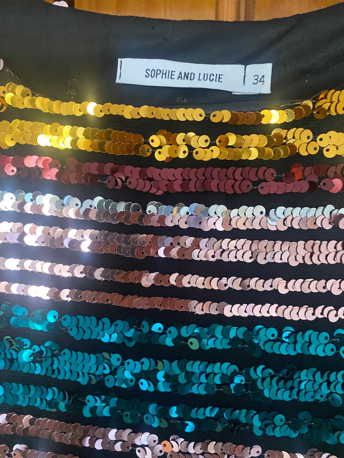 VESTIDO RECTO RAYA LENTEJUELA