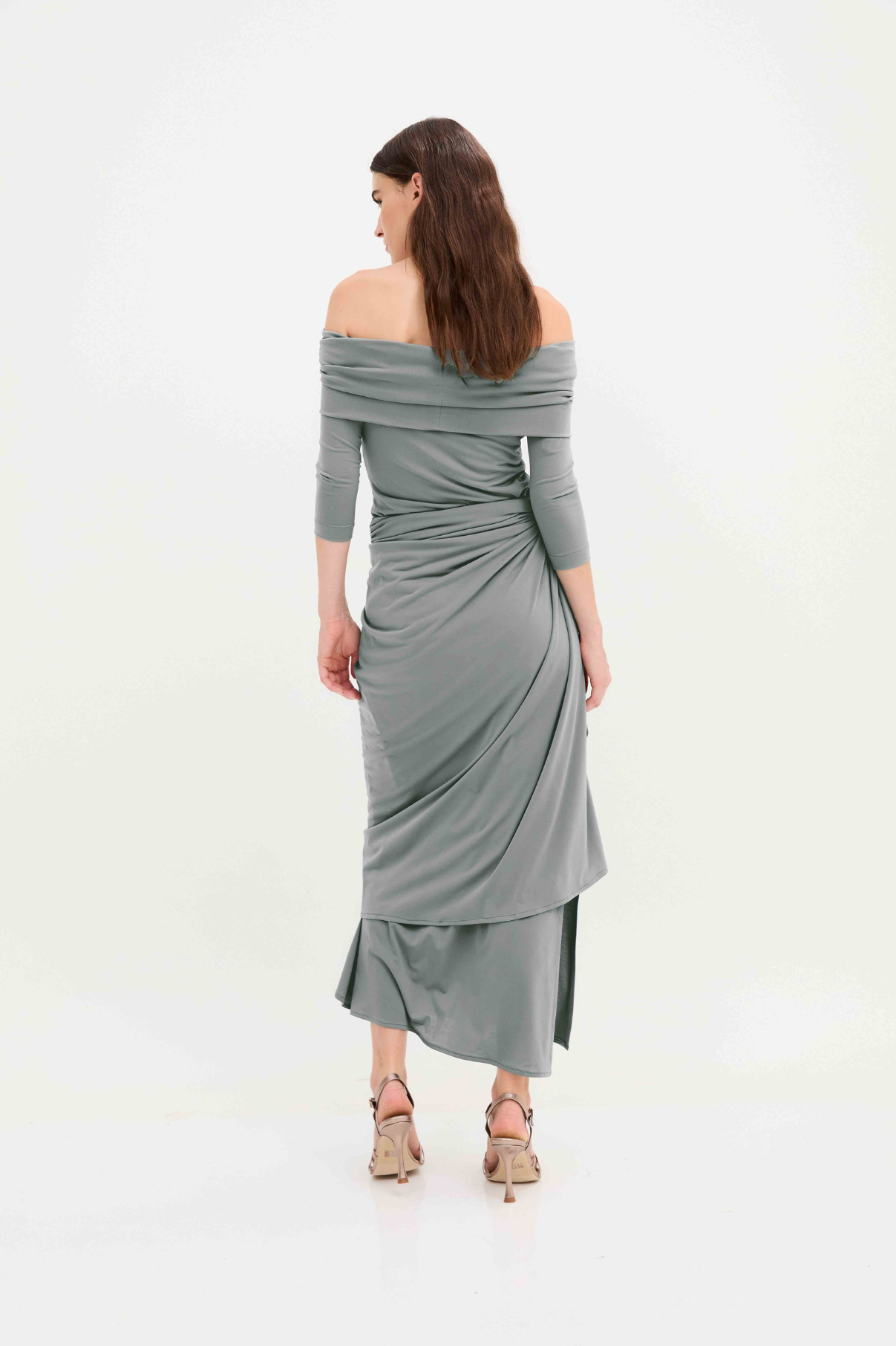 SMOKE KNIT PAREO DRESS