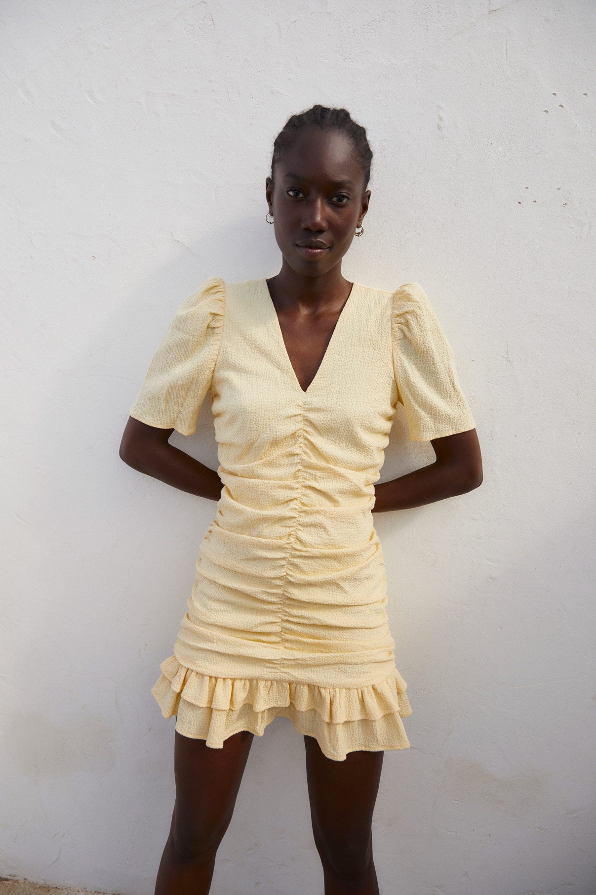 GIN DRESS EMBOSSED VANILLA