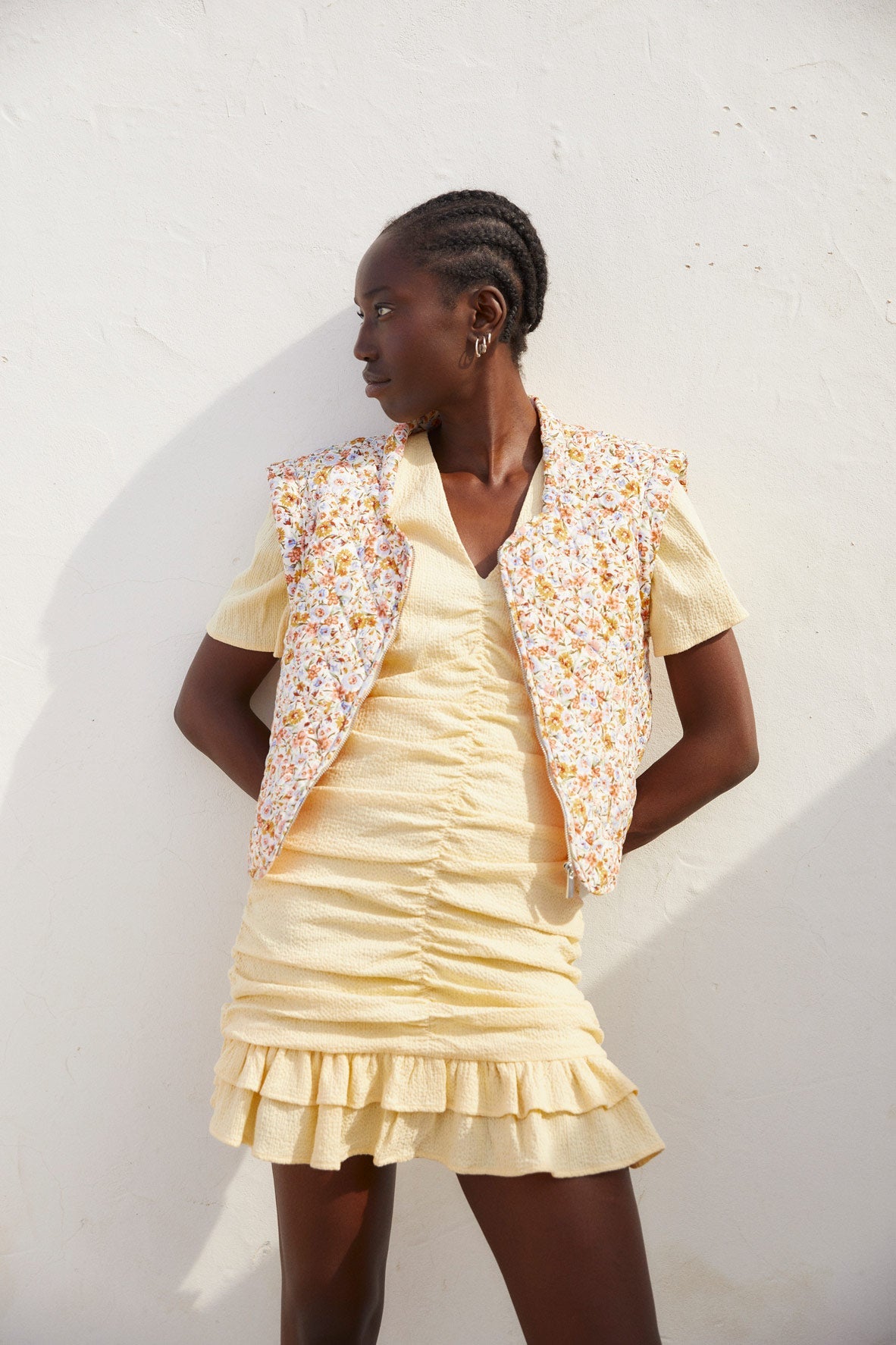 GIN DRESS EMBOSSED VANILLA