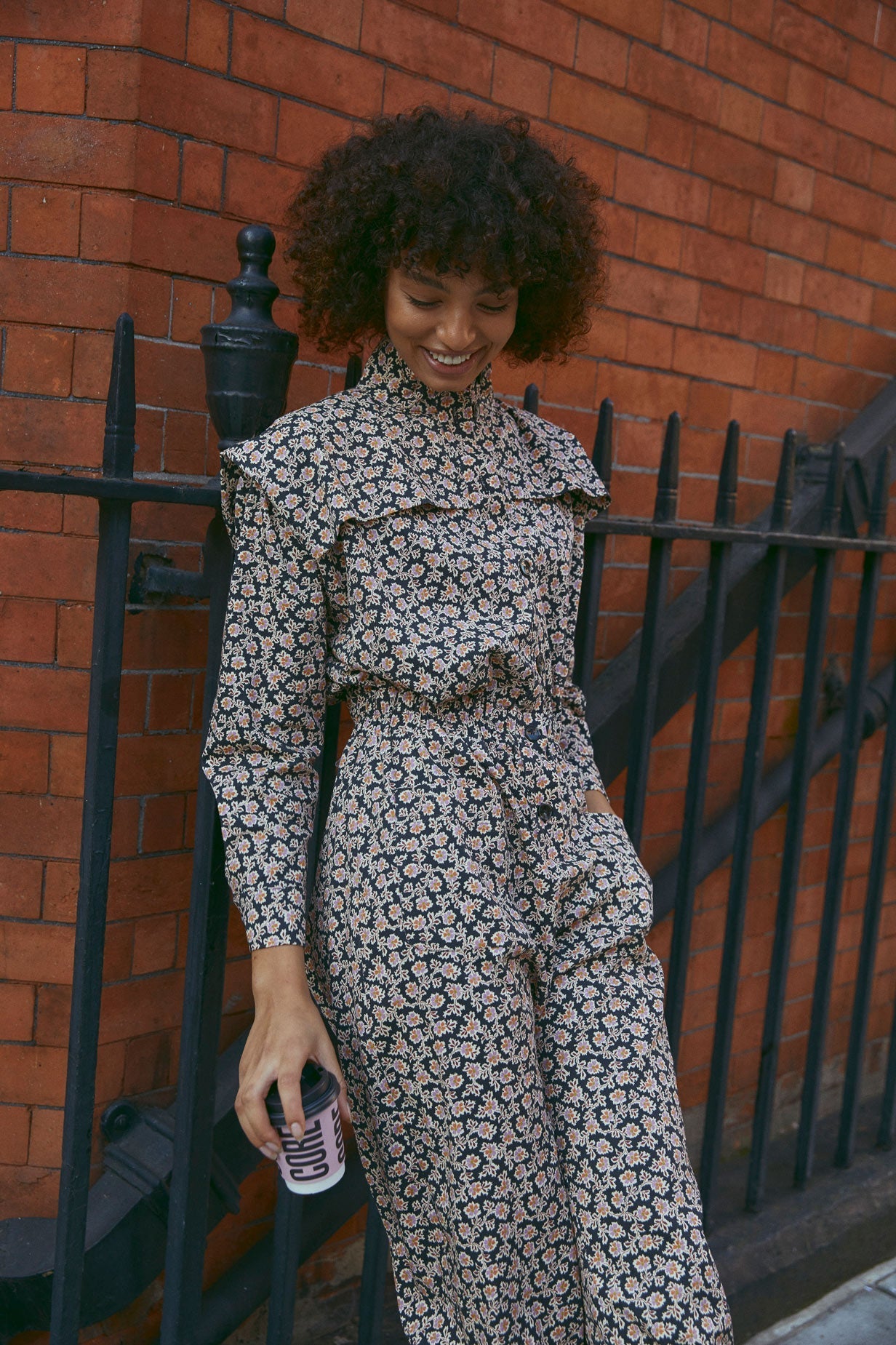 FLOWER FONT JUMPSUIT