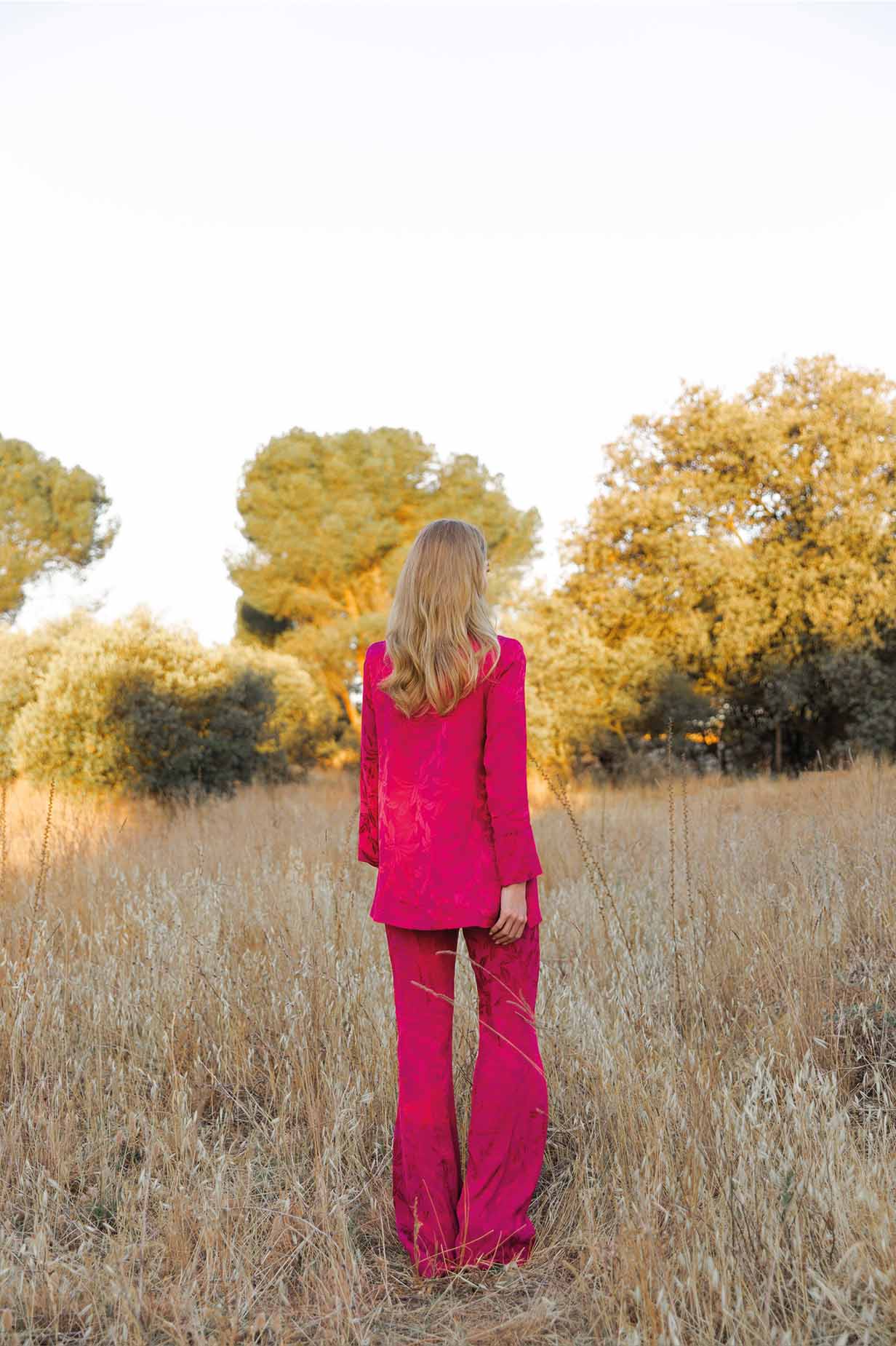 PANTALON PLIEGUE PALMERAS FRESA