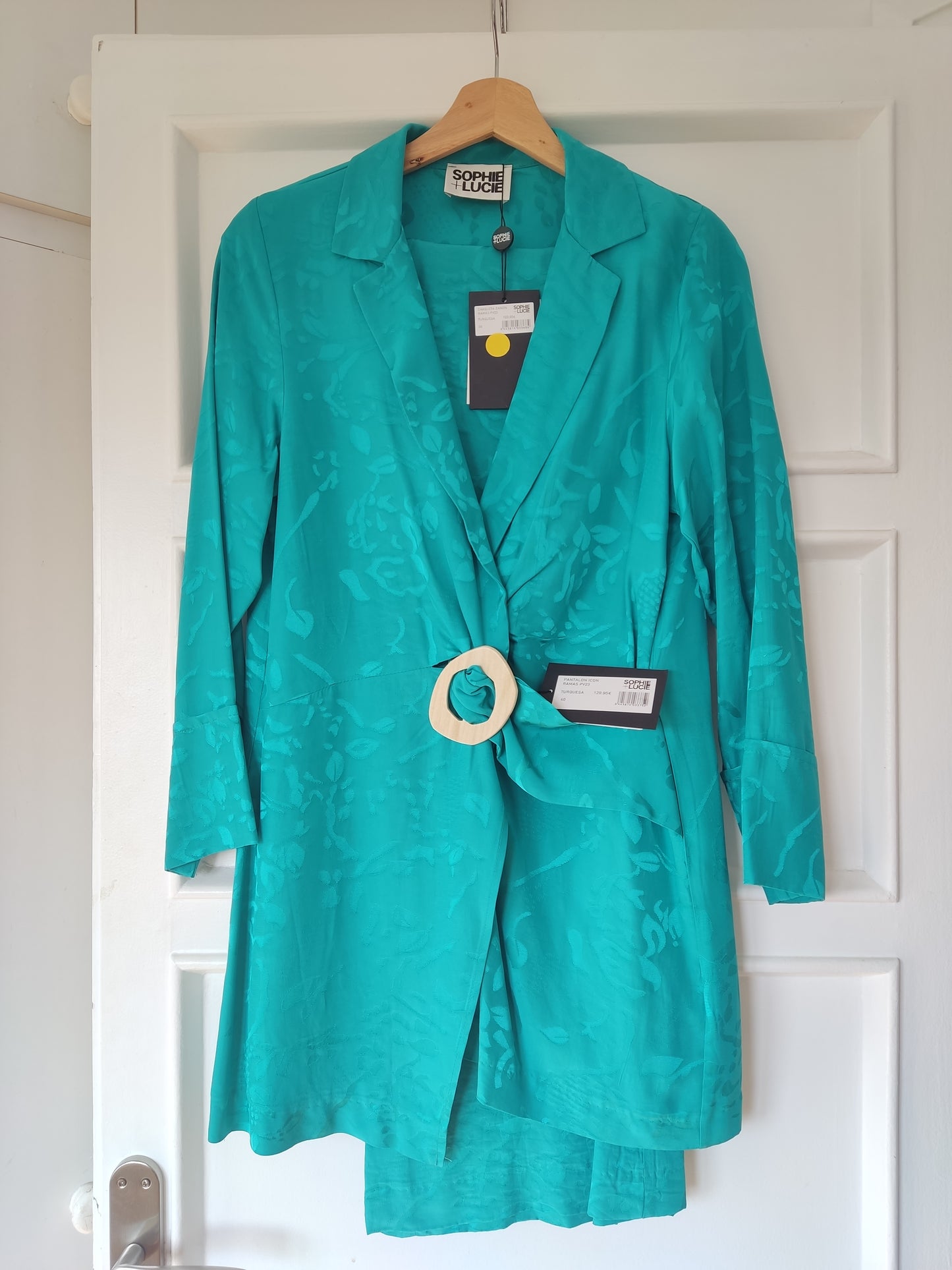 CHAQUETA BANON RAMAS TURQUESA