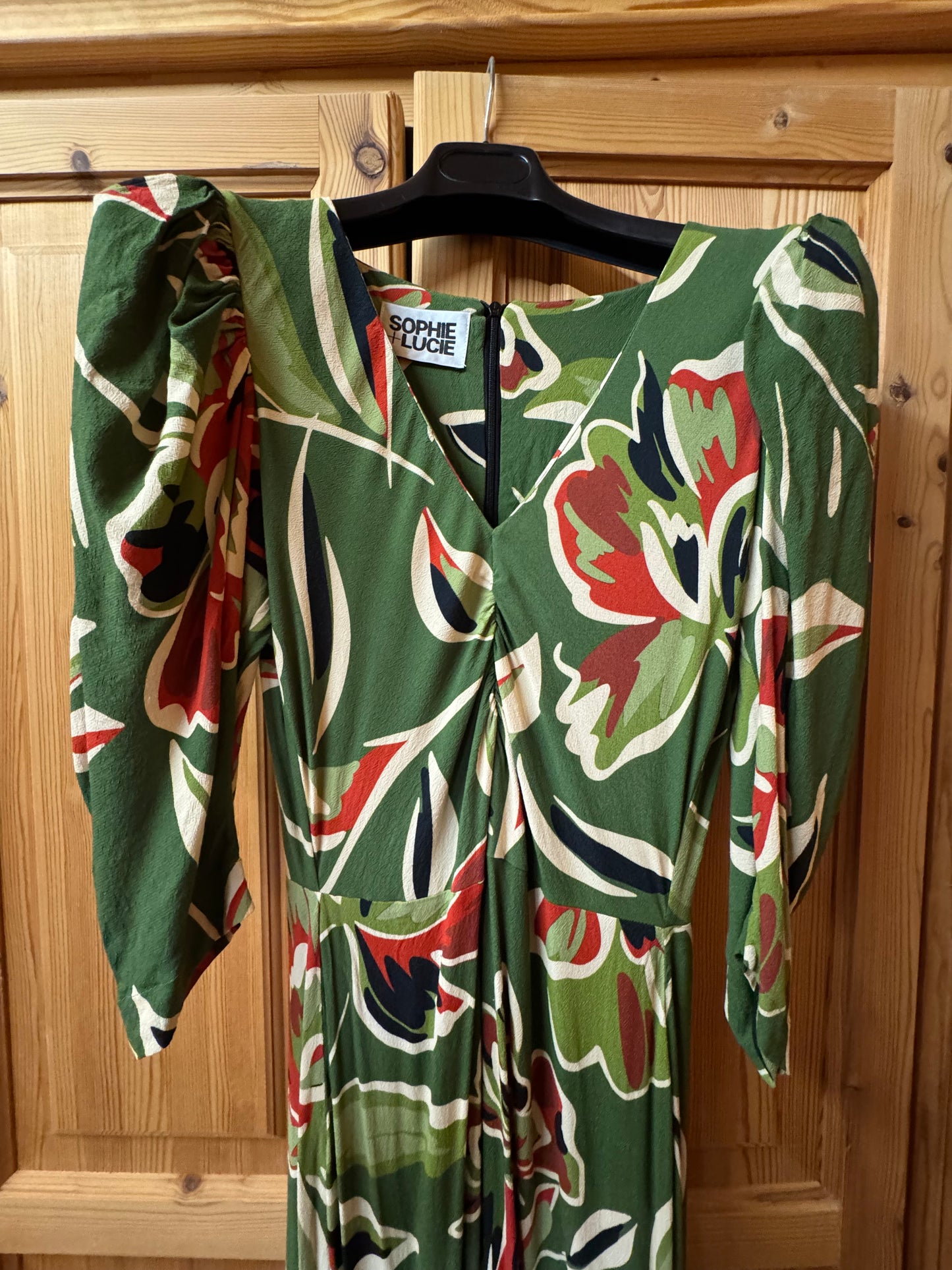 CORA DRESS GREEN LEAVES