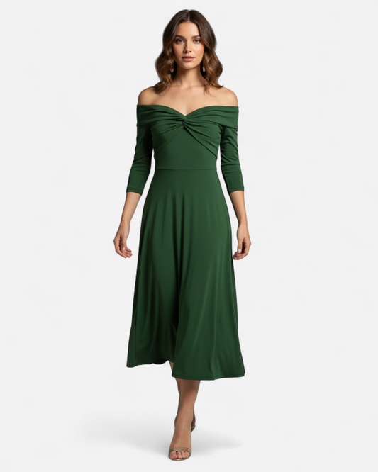 Green Knot Knit Dress