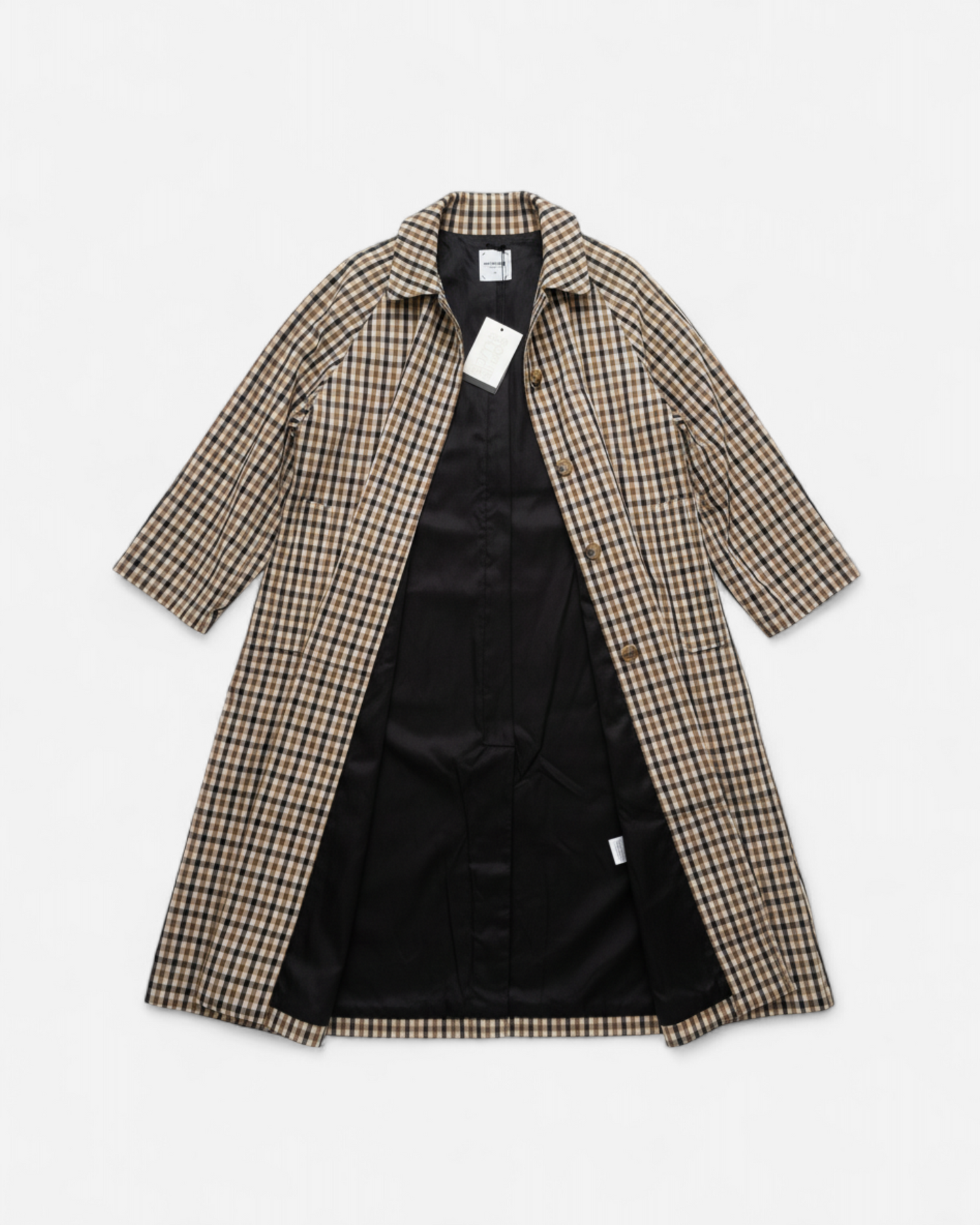 Plaid trench coat