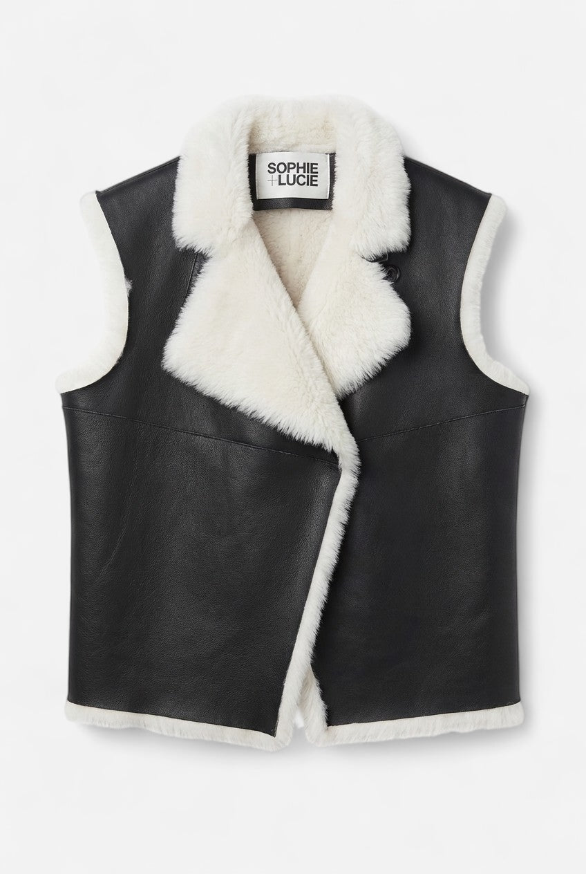 Chaleco Woody piel negro