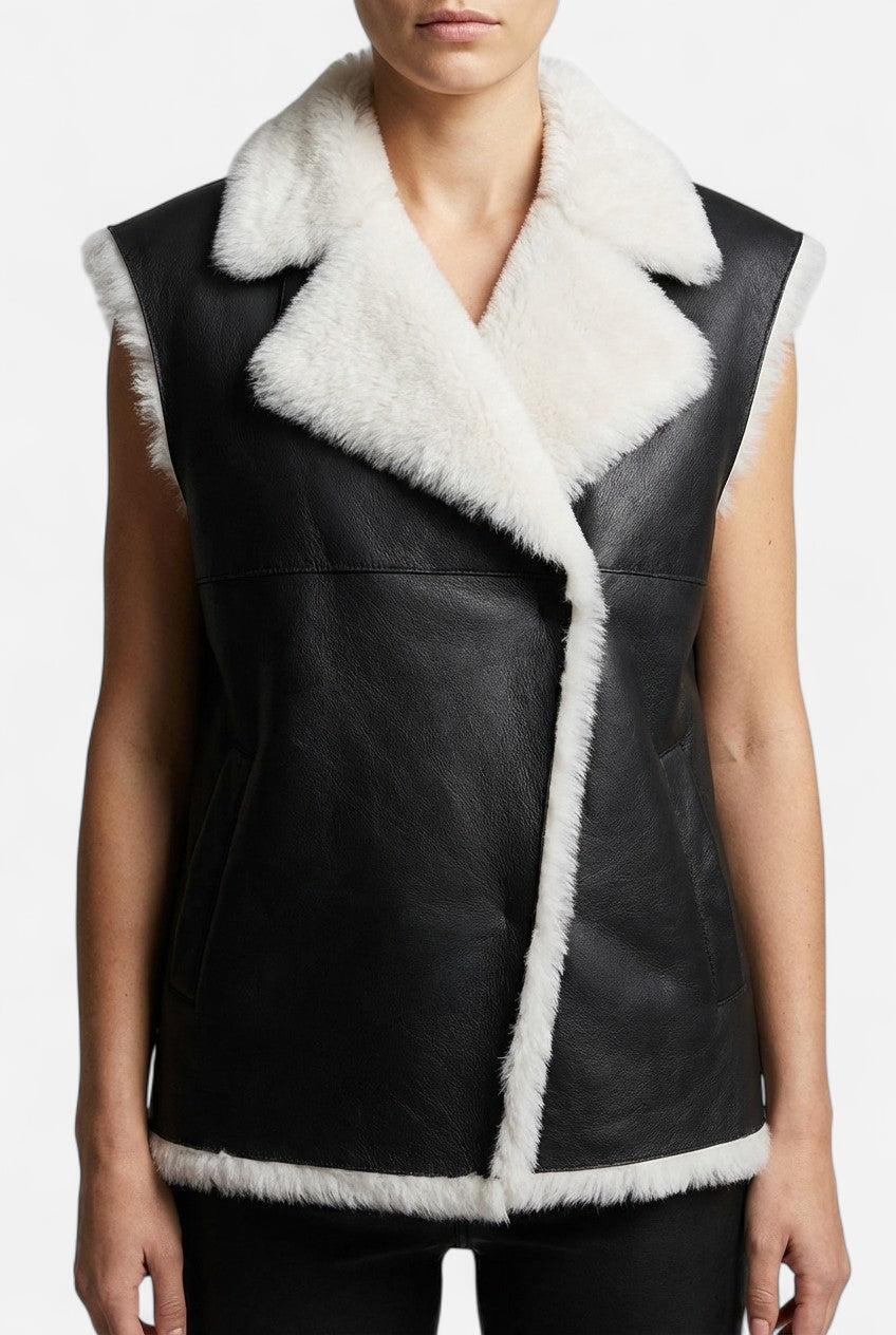 Chaleco Woody piel negro