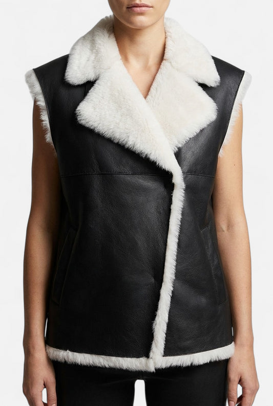 Chaleco Woody piel negro