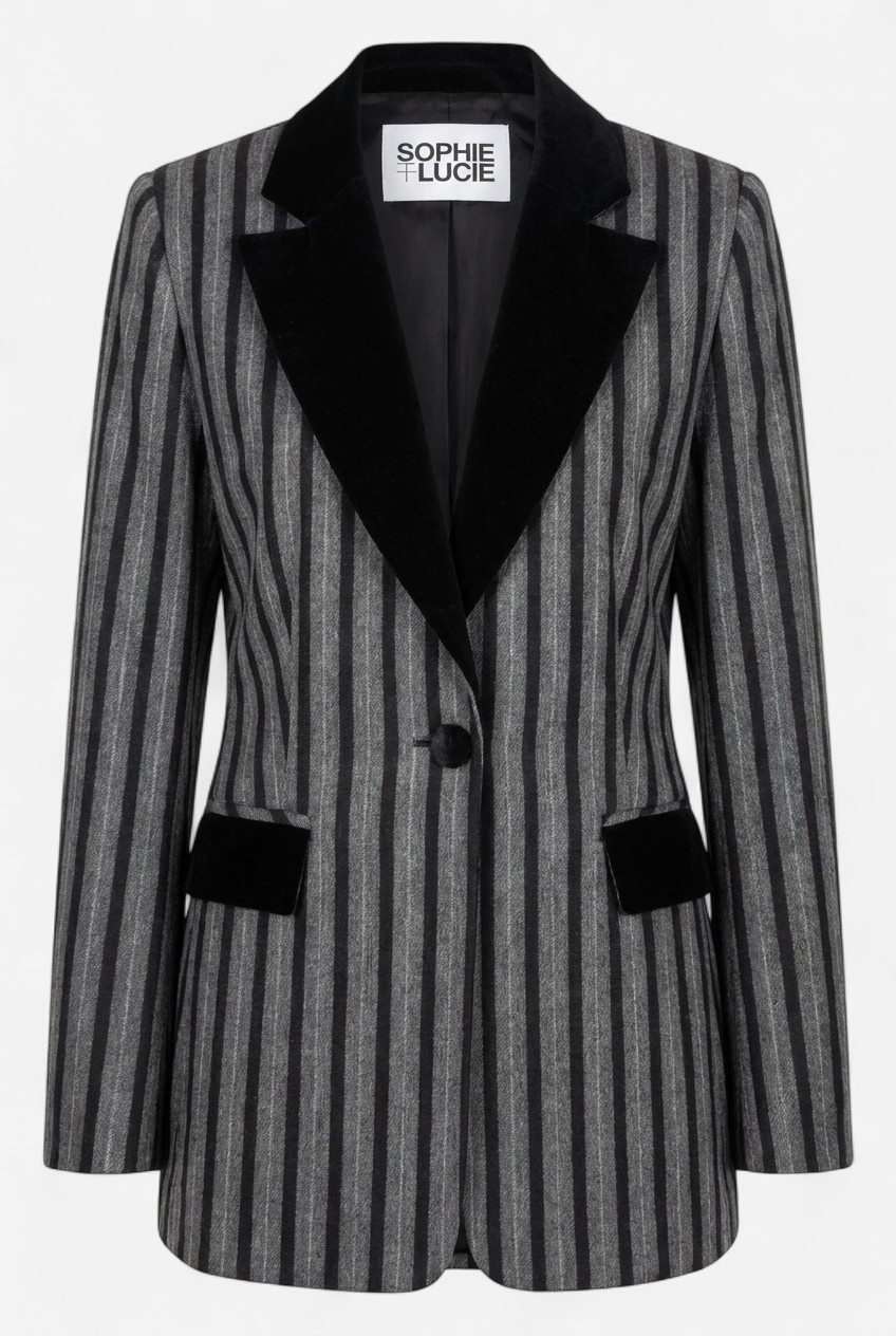 Blazer Ana raya gris