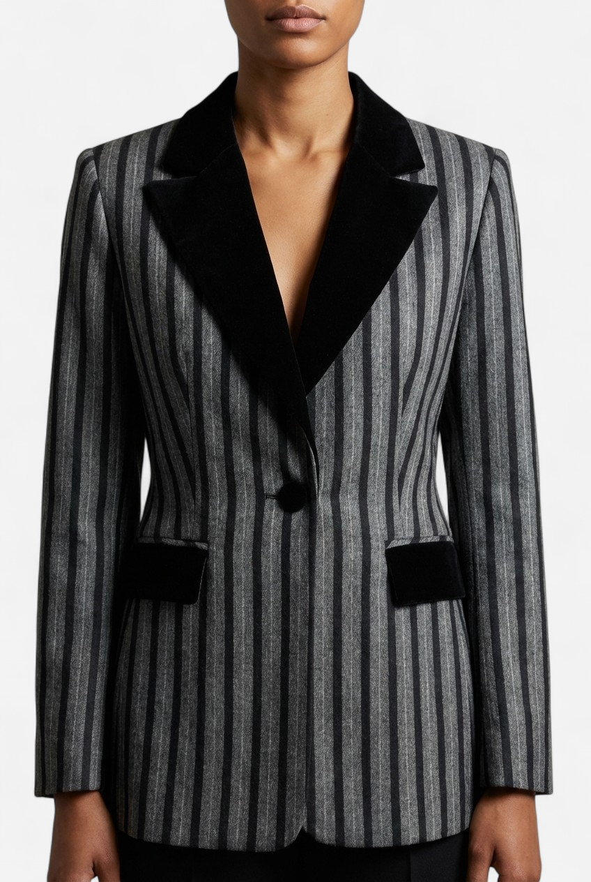 Blazer Ana raya gris