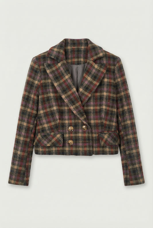 Checked spencer jacket