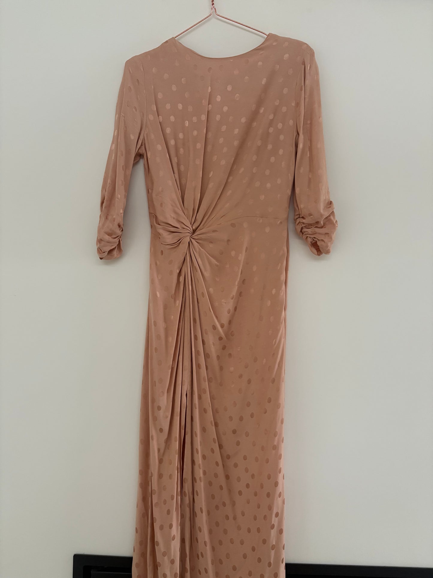 NUDE POLKA DOT JCQ KNOT DRESS