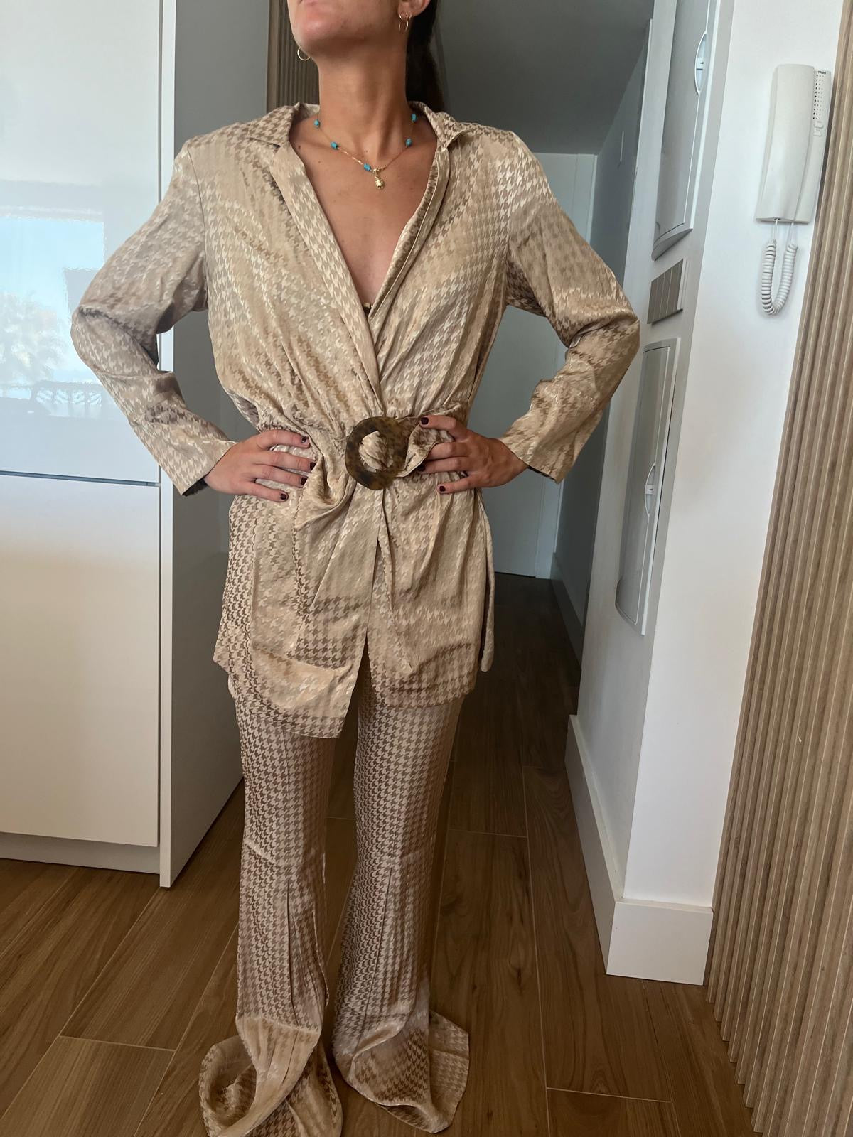 BANON HOUNDSTOOTH SAND JACKET