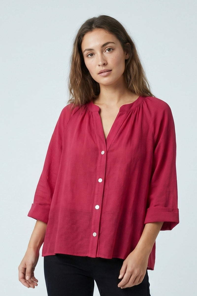 Cherry crinkled blouse