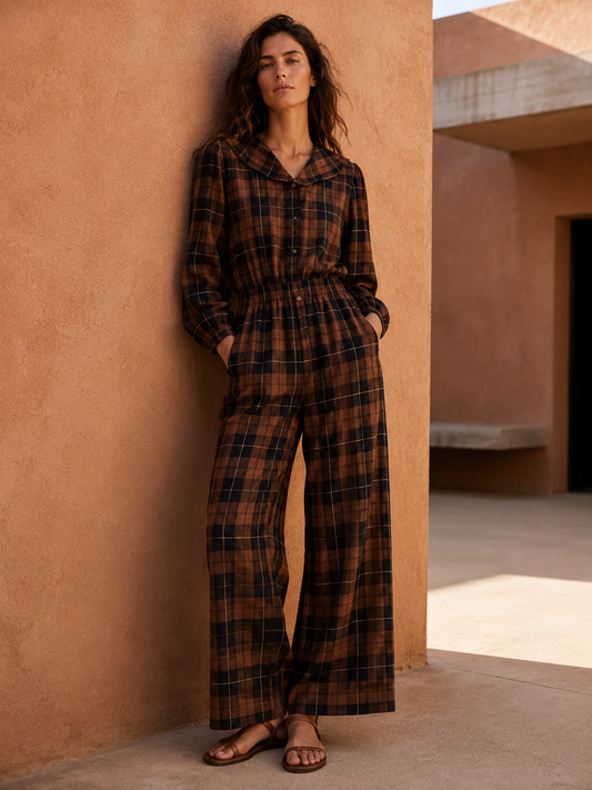Checked jumpsuit