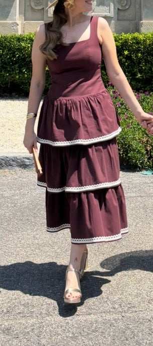 VESTIDO CLO ALGODÓN (BURGUNDY)