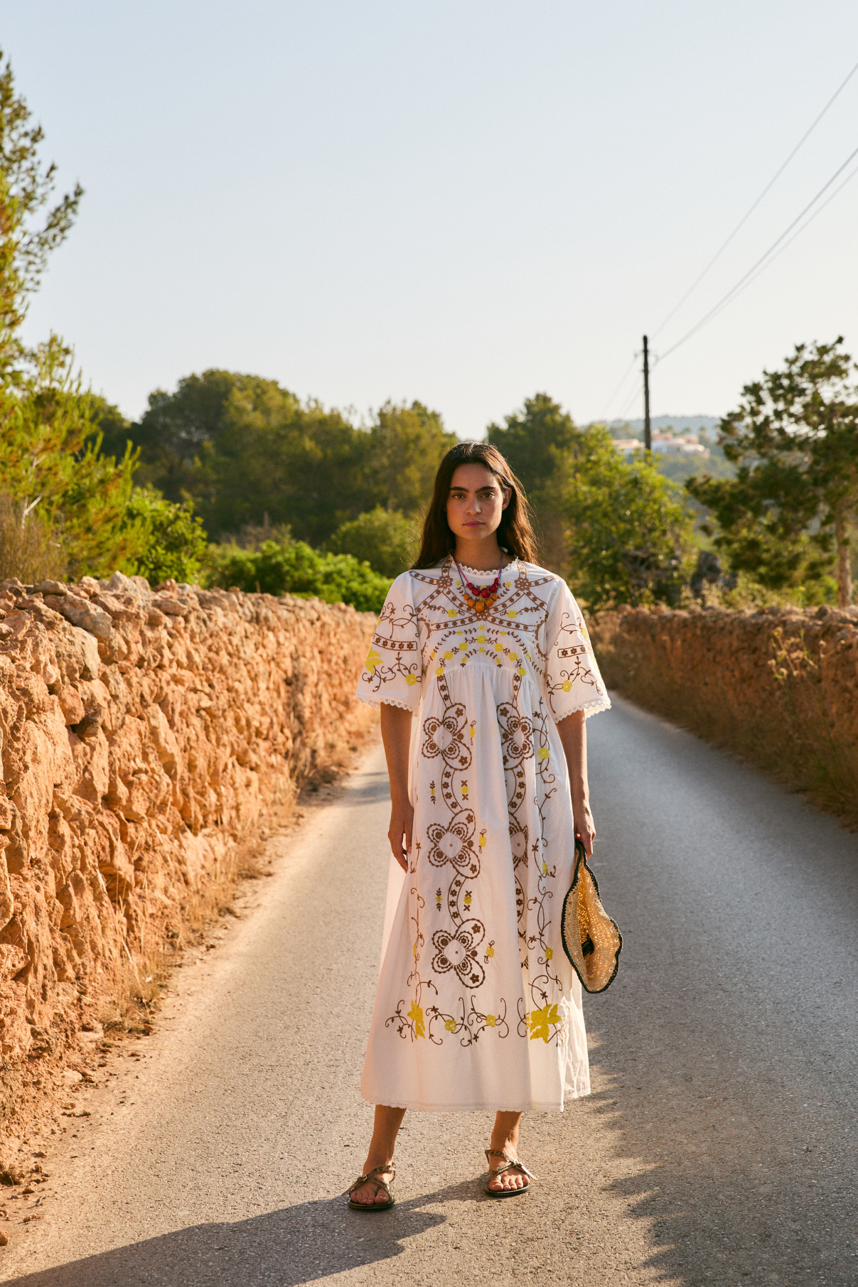 POPPY EMBROIDERED ECRU DRESS