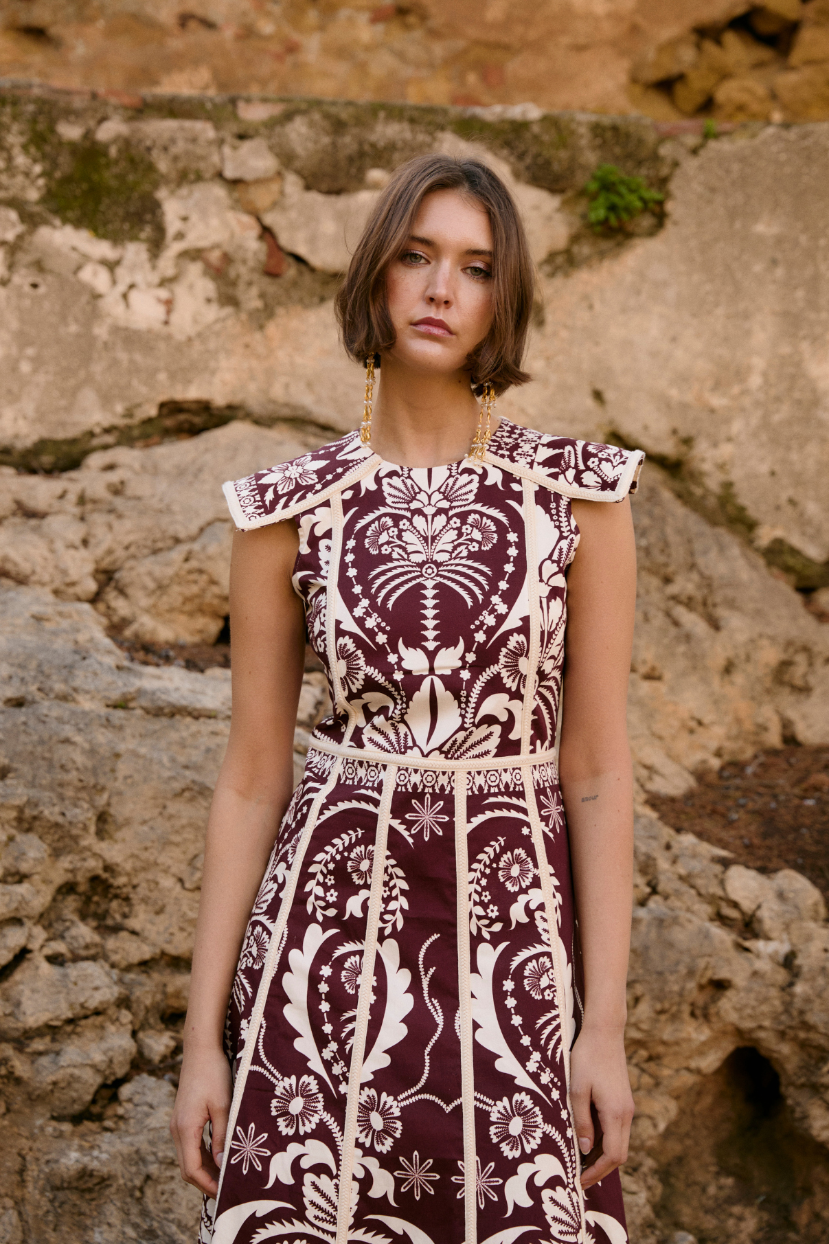 CHRISTIAN ITALIA BURGUNDY DRESS
