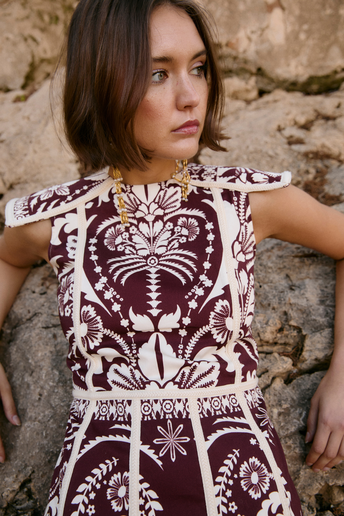 CHRISTIAN ITALIA BURGUNDY DRESS