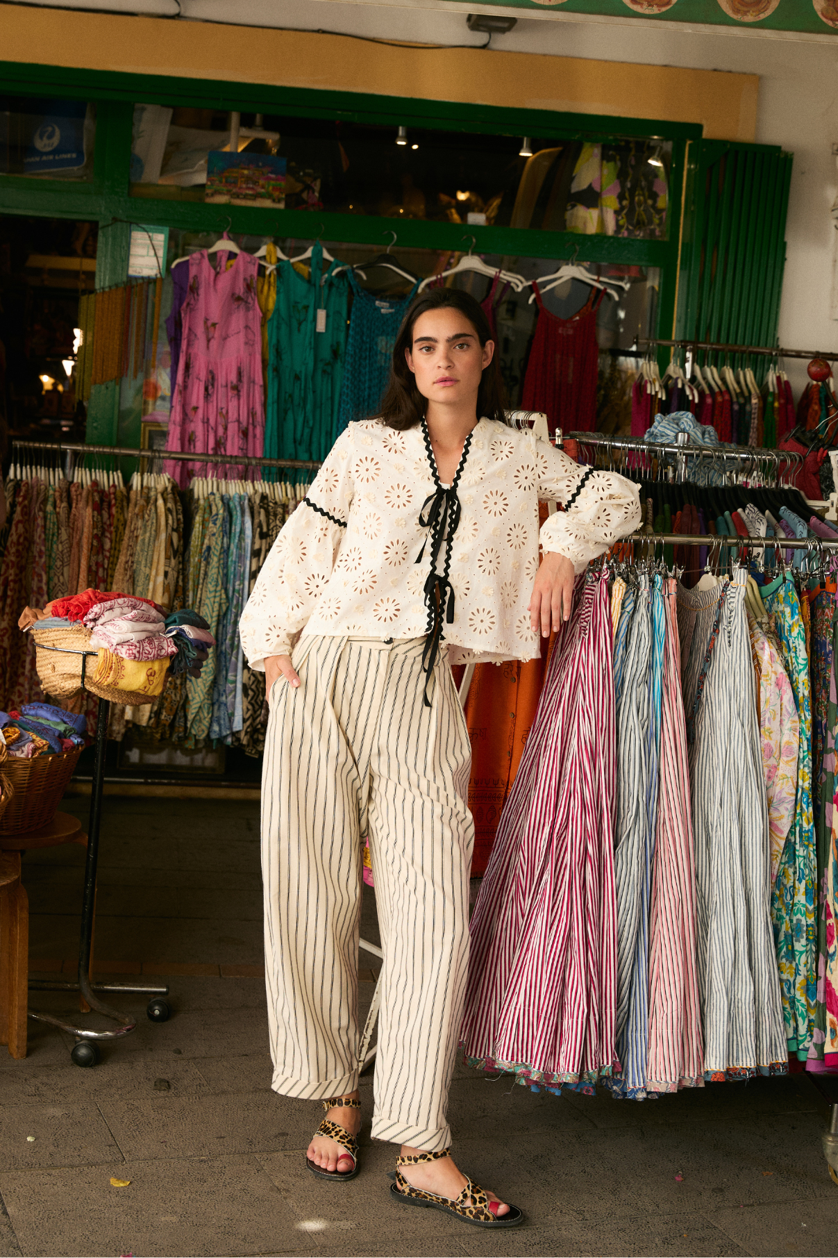 BLACK STRIPED SEA TROUSERS