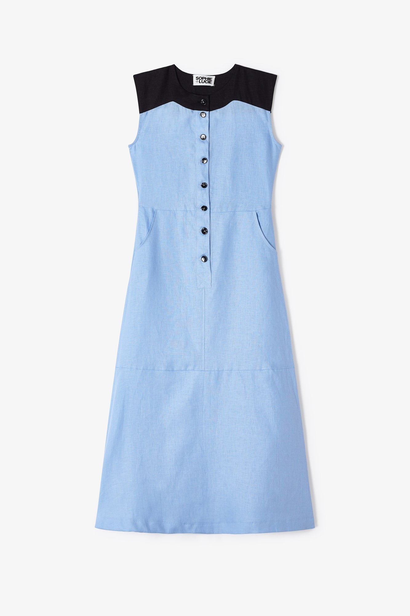 APRIL BLUE LINEN DRESS