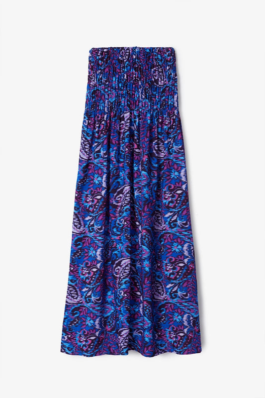 CARMEN SKIRT FLOR IKAT BLUE