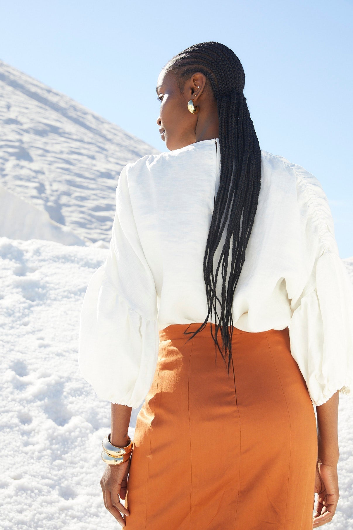 PATI BLOUSE WITH ECRU PATCHES