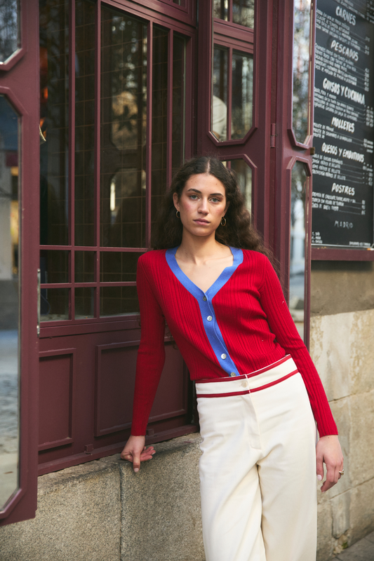 CHAQUETA SOFIA PUNTO ROJO