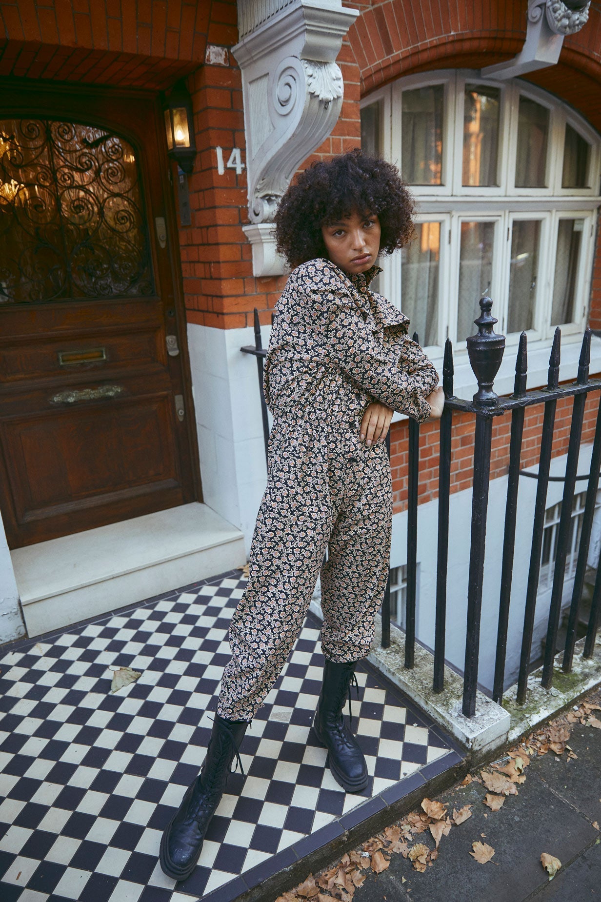 FLOWER FONT JUMPSUIT