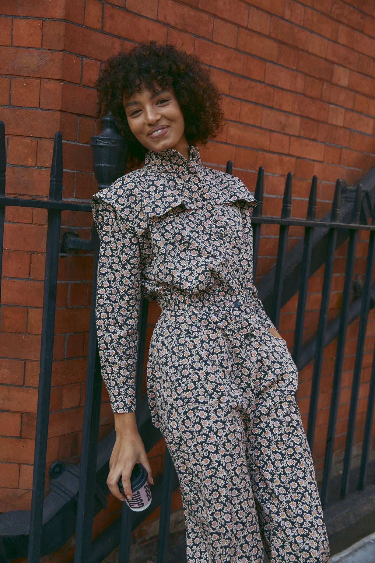 FLOWER FONT JUMPSUIT