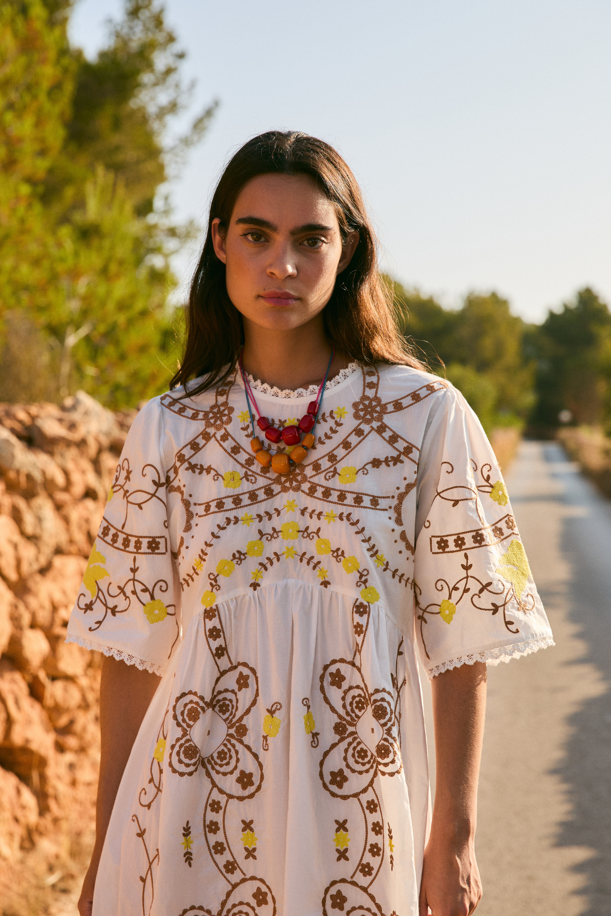 POPPY EMBROIDERED ECRU DRESS