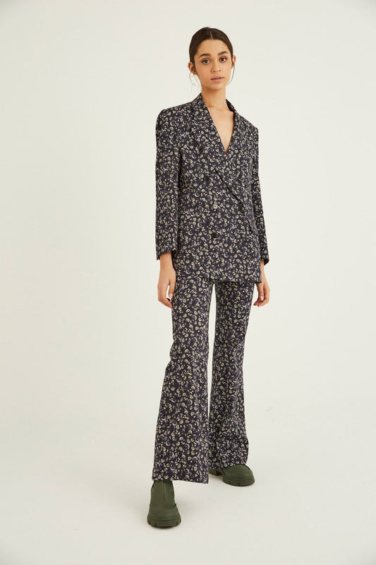 EIGHTIES PANTS NAVY FLOWER