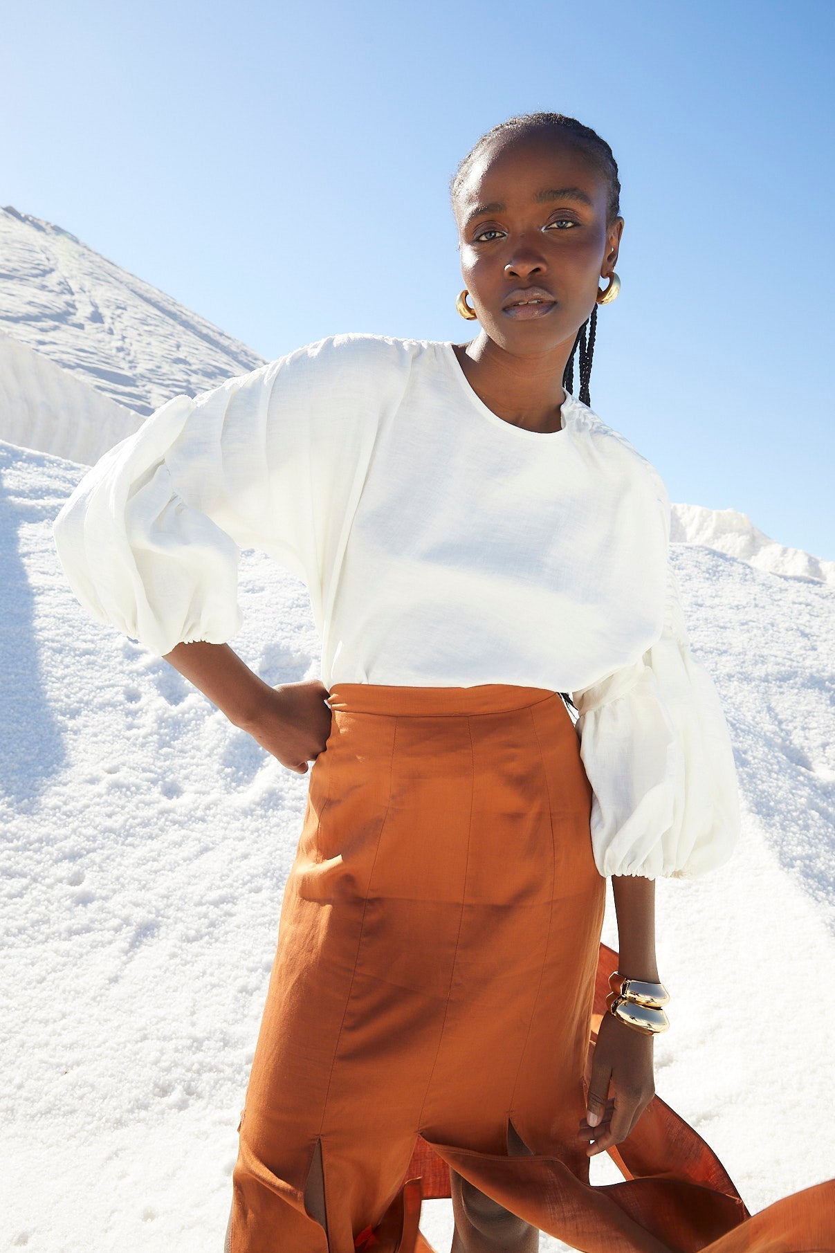 PATI BLOUSE WITH ECRU PATCHES