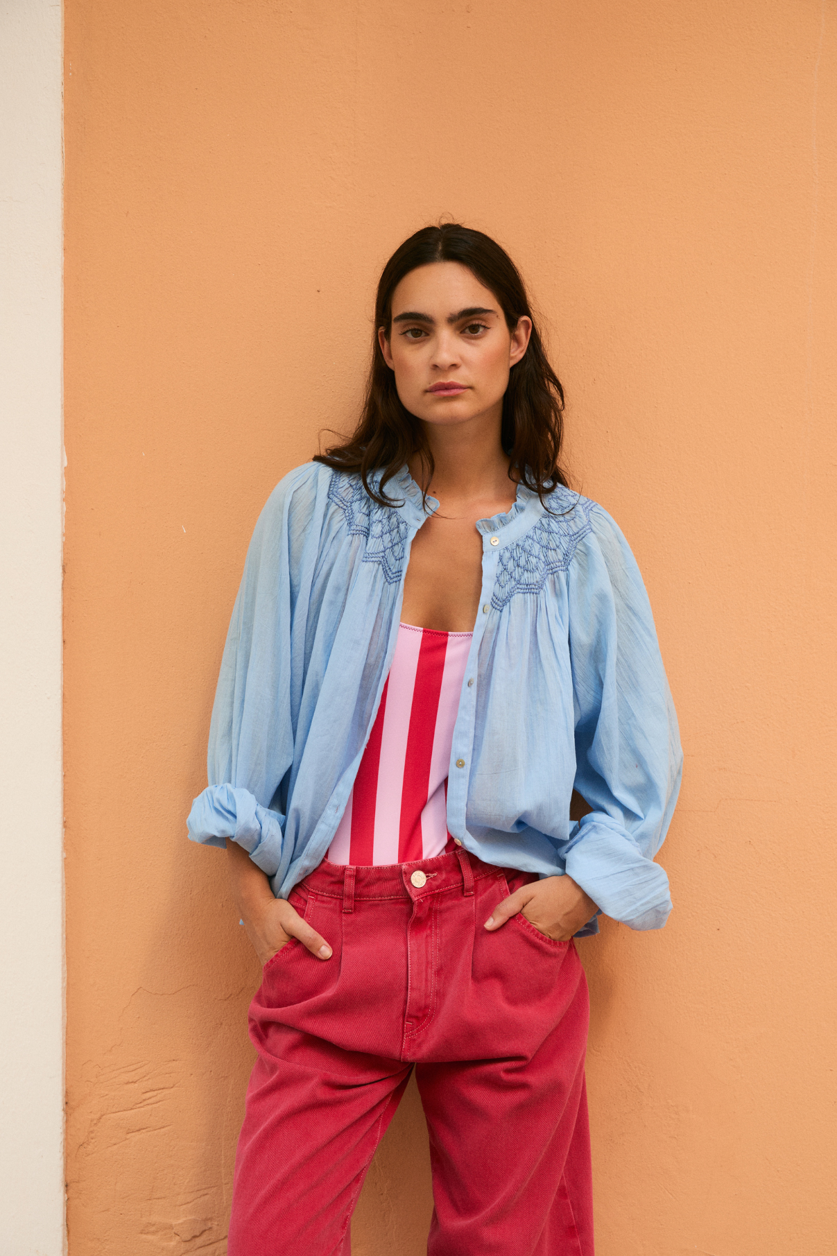 TULIP VOILE BLUE BLOUSE