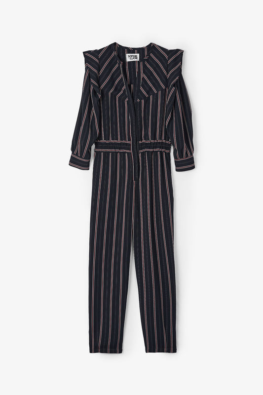 RED STRIPED FOLK OVERALL