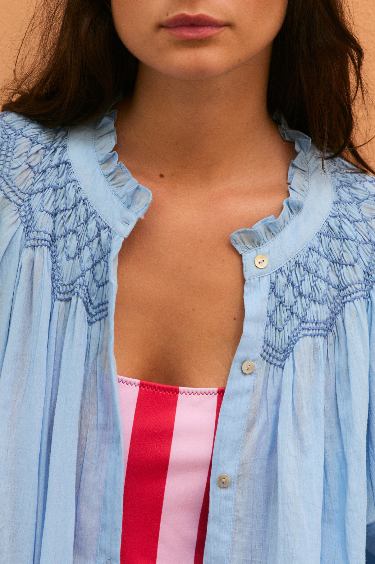 TULIP VOILE BLUE BLOUSE