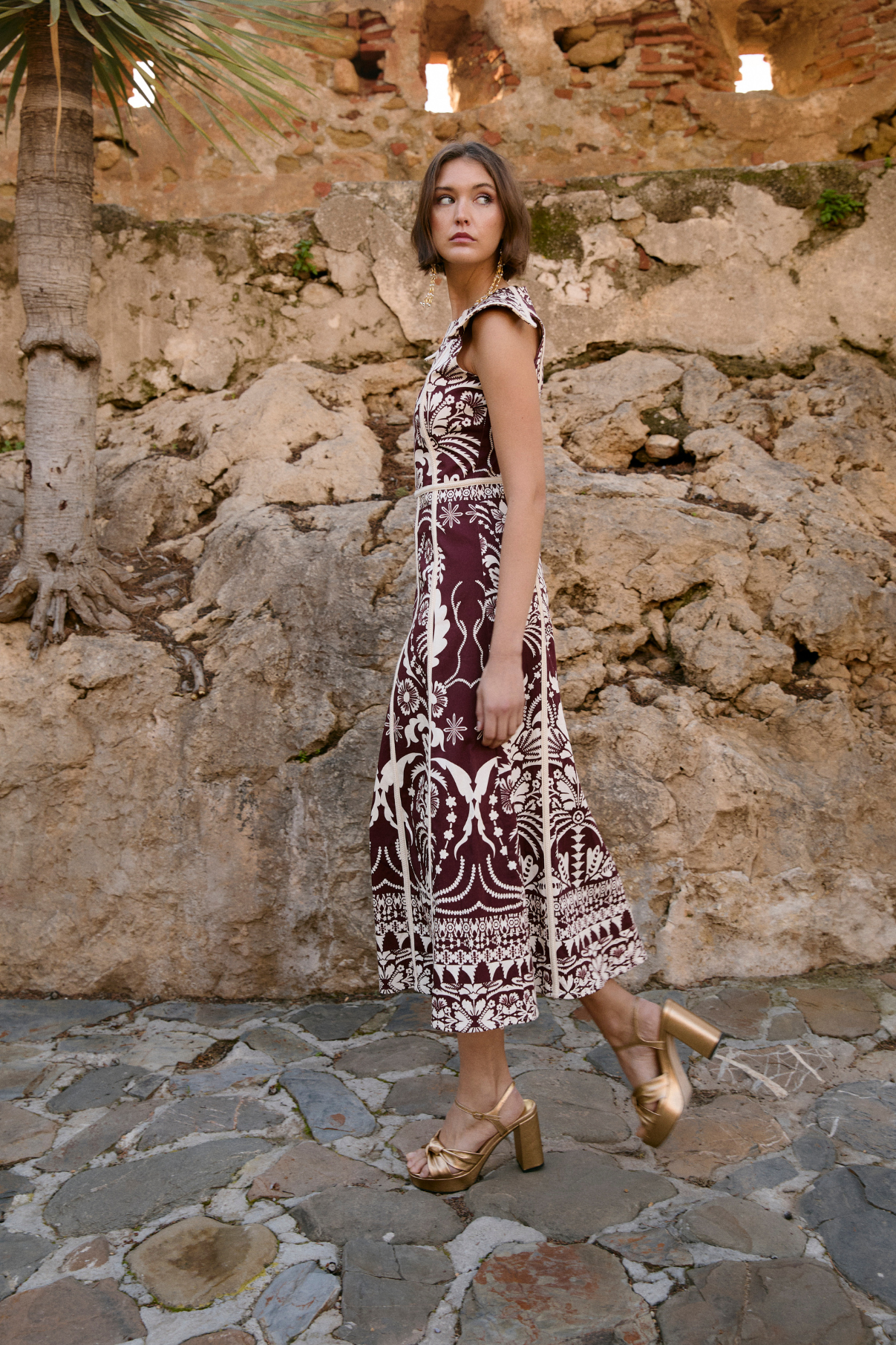 CHRISTIAN ITALIA BURGUNDY DRESS
