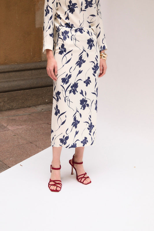 NAVY ORCHID TUBE SKIRT