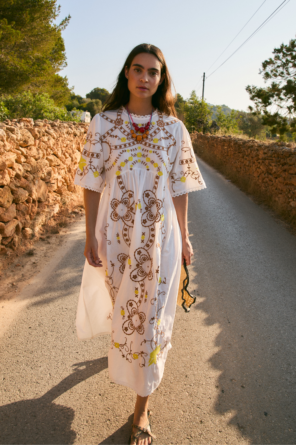 POPPY EMBROIDERED ECRU DRESS
