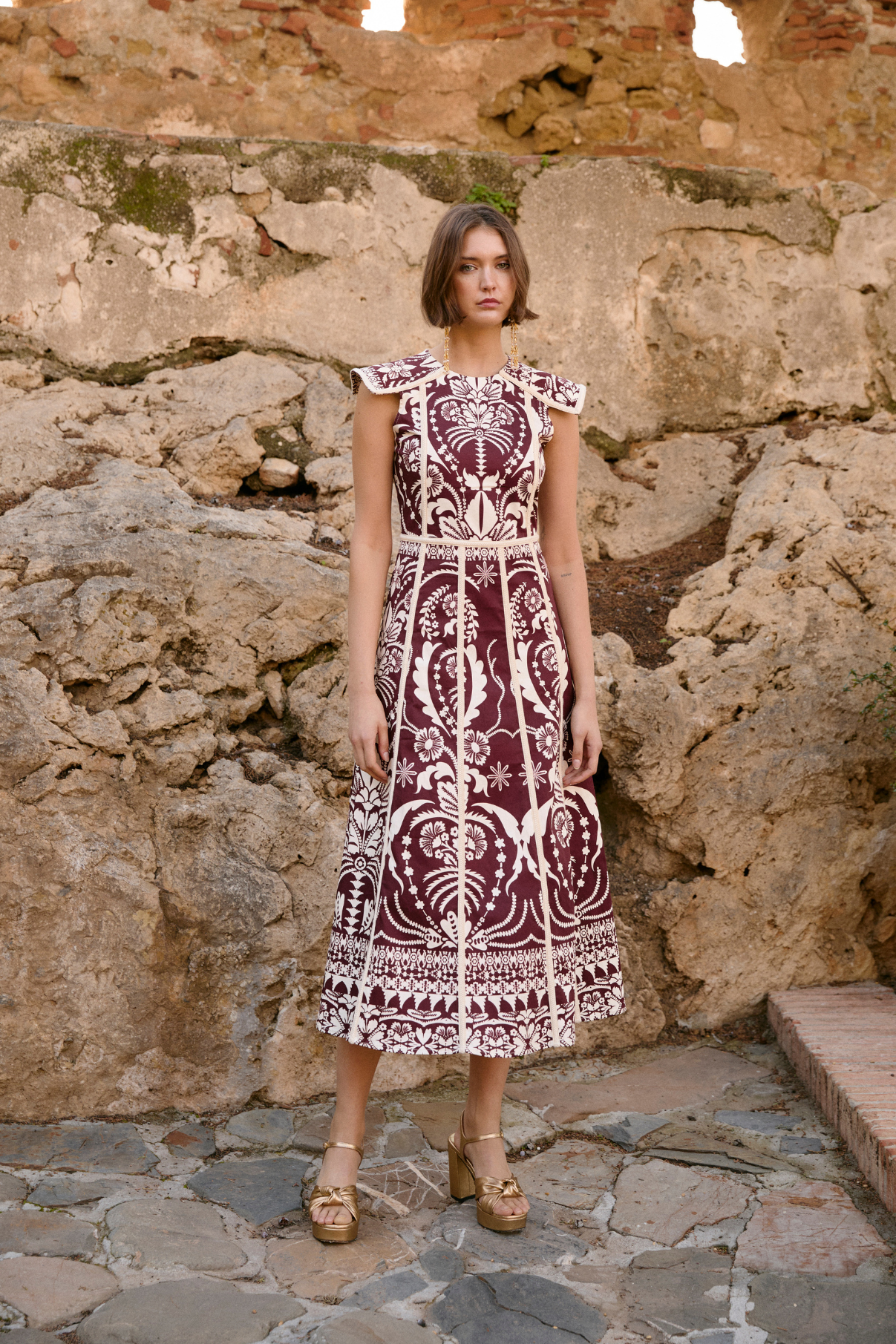 CHRISTIAN ITALIA BURGUNDY DRESS