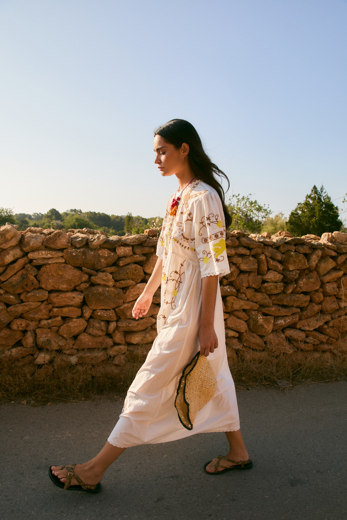 POPPY EMBROIDERED ECRU DRESS